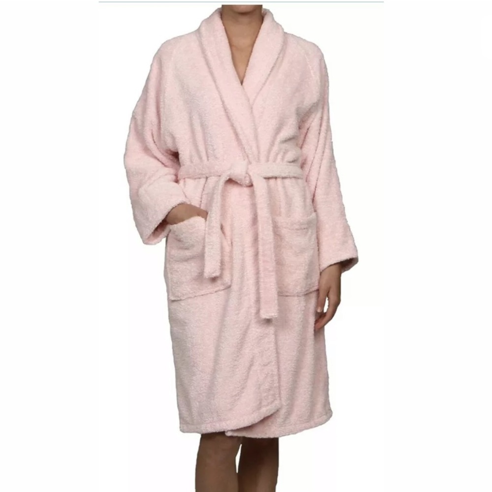 Plush & Absorbent Terry Bath Robe Pink